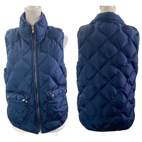 Woolrich Jackets & Blazers - WOOLRICH Women Size S Blue Quilted Duck Down Puff Vest Filling Full Zip Pockets